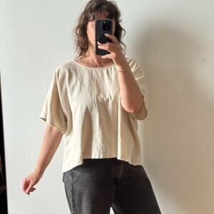 ADROIT Natural Linen Boxy Top